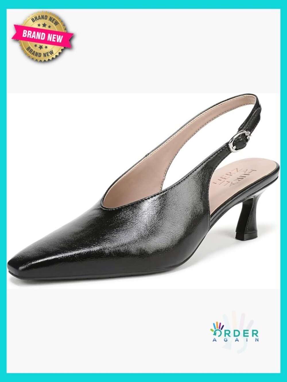 Slingback Pumps Adjustable Buckle Strap Snip Toe Sculpted Heel Cushioning
